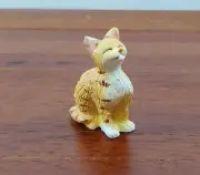 Dollhouse Kitty Cat Orange Tabby Eyes Closed Sitting 1:12 Scale Miniature Pet
