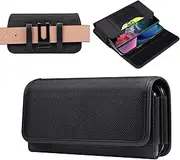 Funny Pack Cell Phone Holster Dual Pokets Rugged Nylon Phone Belt Holster Compatible with Samsung Galaxy S22 Ultra,S22 Plus,Compatible with iPhone 11 Pro Max Phone Holster Pouch Case,Belt Clip Holster