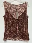 NWT Elie Tahari Silk Velvet Burnout TankTop Sz M Floral Flowy Babydoll