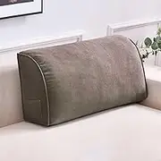BUDAOWEN Extra Sofa Couch Pillows, Classic Wedge Back Waist Cushion, Removable Pillowcase Reading Pillow Lumbar Support Pillow for Sofa,Bedside,Bay Window,Brown,24x8x14cm