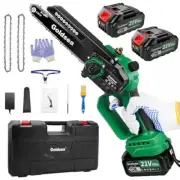 Mini Chainsaw Cordless 8 Inch, Goldsea Electric Hand Chain Saw with 2 8 INCH