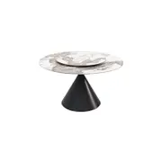 Wynot Ceramic/Marble Round Dining Table/Lazy Susan/ Black Steel Base