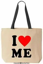 I Love Me Heart Tote Cute Gift Reusable Funny Maine Canvas Bag