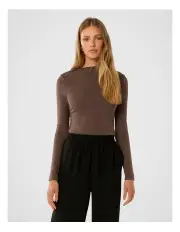 [Forever New] Jasmine Straight Neck Top in Brown