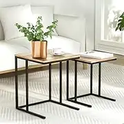 Nesting Coffee Table Set of 2 Walnut Modern Furniture Living Room Home Decor