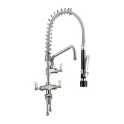 3monkeez Dual Hob Mounted Pre-Rinse Spray Tap with Pot Filler Black 305mm PAS-CM819