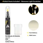 Touch Up Paint For Mazda All Models WW Cotton White With Polish Paste