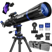 Telescope, 90mm Aperture 800mm-Telescope for Adults & Kids, Professional Refr...