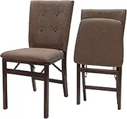 MECO Parson’s Folding Chair Espresso Finish, Wood, 20.25D x 17.5W x 33.88H in (Set of 2)