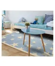 8 x 10 Feet Hand Tufted Hippie Area Wool Rugs Indian Handmade Blue Stars Carpet