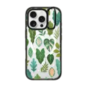 iPhone 16 Pro Impact Ring Stand Case MagSafe Compatible Tropical Leaves