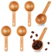 6 Pieces Wooden Coffee Spoon in Beech Coffee Scoop Measuring Scoop for Coffee...
