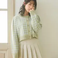 在飛比找PopChill優惠-[二手] 日本 RETRO GIRL 很溫柔的格子針織外套 