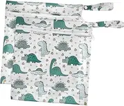 HAMPPLIES Nappy Bag Organiser 2pcs Diaper Caddy Wet Bag for Nursing Mom Girl Zipper Closure
