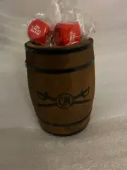 Captain Morgan Rum Branded 2-Dice Party Game Group Icebreaker Wooden Barrel New