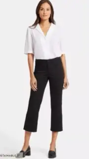 NWT NYDJ Joni High Rise Relaxed Capri in Black, Women's Size 12