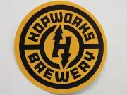BEER Collectible STICKER ~ HUB = HOPWORKS Urban Brewery ~ Portland, OREGON