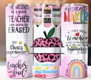 Custom Teacher Tumbler Mug Cup style Tumbler 20 oz w/ Straw