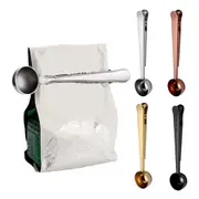 4pcs Two-In-One Stainless Steel Coffee Spoon Sealing Clip Measuring Spoon