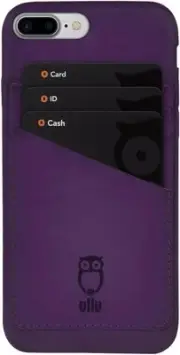 wallet case for iPhone 7/8 Plus Hand Colored Leather - Purple Haze