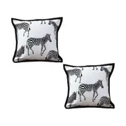 SOGA 2X 45cm Black and White Light Luxury Zebra Cushion Decorative Square Pillow Living Room