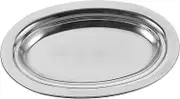 FELTECHELECTR Stainless Steel Oval Serving Plate Dinner Dish for Appetizers Desserts and Meats for Parties Banquets and Family Gatherings Easy to Clean and Store