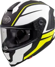 Premier Hyper DE, full face helmet , color: Matt Black/White/Neon-Yellow , size: M