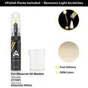 Touch Up Paint For Maserati All Models 217201 Dolomite White With Polish Paste