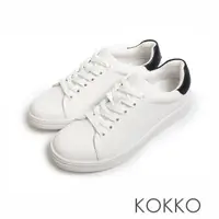 在飛比找momo購物網優惠-【KOKKO 集團】超舒適簡約百搭真皮休閒鞋(黑色)