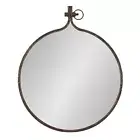 Kate and Laurel Yitro Round Industrial Rustic Metal Framed Wall Mirror, 23.5x...
