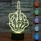 7 Color Changing Hot Middle Finger 3D LED illusion Night Light Desk Table Lamp D