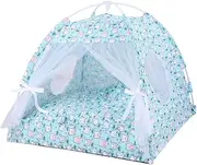 Removable Foldable Pet Tent With Sheer Curtain Dogs Camping Teepee For Outdoor Tent Dogs Skidproof Bottom