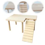 Hamster Wooden Table with Ladder Climbing Frames Decorative Platform