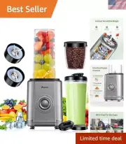 Portable 1200W Blender with Non-Slip Base - Perfect for On-the-Go Smoothies