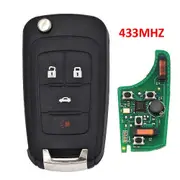 Ecusells Keyless-go Remote Smart Car Key 315/433MHz ID46 Chip HU100 Blade for Chevrolet Cruze Sonic Malibu Impala Equinox Camaro 4 Button 433MHZ