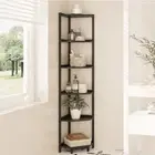 Corner Shelf Stand, 6-Tier Corner Bookshelf, Storage Standing 65.9"H Black
