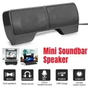 USB Clip-On Computer Speakers PC Soundbar Stereo USB Powered for Laptop Tablet