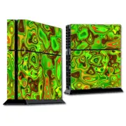 PS$ Playstation console skins decals wrap - green glass trippy psychedelic
