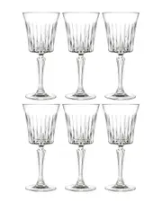 Barski European Crystal Like Glass Goblet Wine Glasses Set of 6