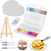 Puffy Foam Paint Set - 3D Drawing Canvas Sponge with Water Brush,Creative Crafts Supplies Set for Girls Boys Toddler Kids Children