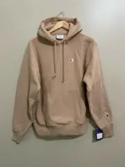 Champion Rose Pink Reverse Weave Hoodie Sweatshirt Mens Size M Vintage RARE