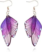 [XYAYOU] Gold Plated Crystal Butterfly Wing Drop Dangle Earrings for Women Wedding Jewelry
