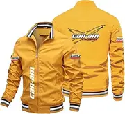 [GLLUSA] Men's Jacket Sweatshirt for Can-am Print Windproof Flight Suit Casual Cycling Jersey Long Sleeve Zip Cardigan Sport Top - Teen Gift