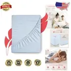 Luxury Light Blue Egyptian Cotton King Fitted Sheet - 1000-Thread Count