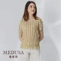 在飛比找ETMall東森購物網優惠-現貨【MEDUSA 曼度莎】台灣製 黃色格紋休閒上衣（M-2