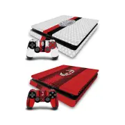 OFFICIAL AC MILAN 2023/24 CREST KIT VINYL SKIN FOR PS4 SLIM CONSOLE & CONTROLLER