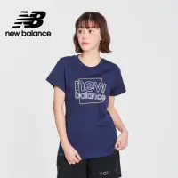 在飛比找momo購物網優惠-【NEW BALANCE】NB 短袖上衣_女裝_深藍色_WT