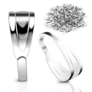 200 Pcs Pinch Bail for Jewelry Making, Pinch Bails for Pendants Necklace Silver