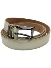Bally 6305260 Women's Curved Bone Croc Leather Belt EU 110/US 44 MSRP $345