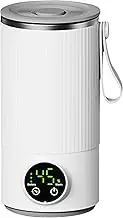LEQOS Electric Heated Coffee Mug Rechargeable for Travel Self Heating Self Stirring Smart Temperature Control Warming Coffee Travel Mug 4-5 Hours Battery Life (White, 12Oz)